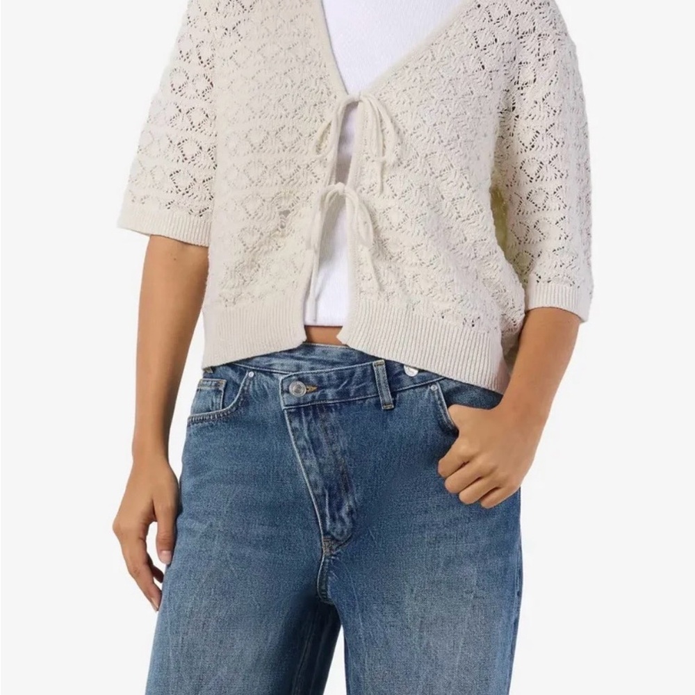Noisy May Tie Knit Top L